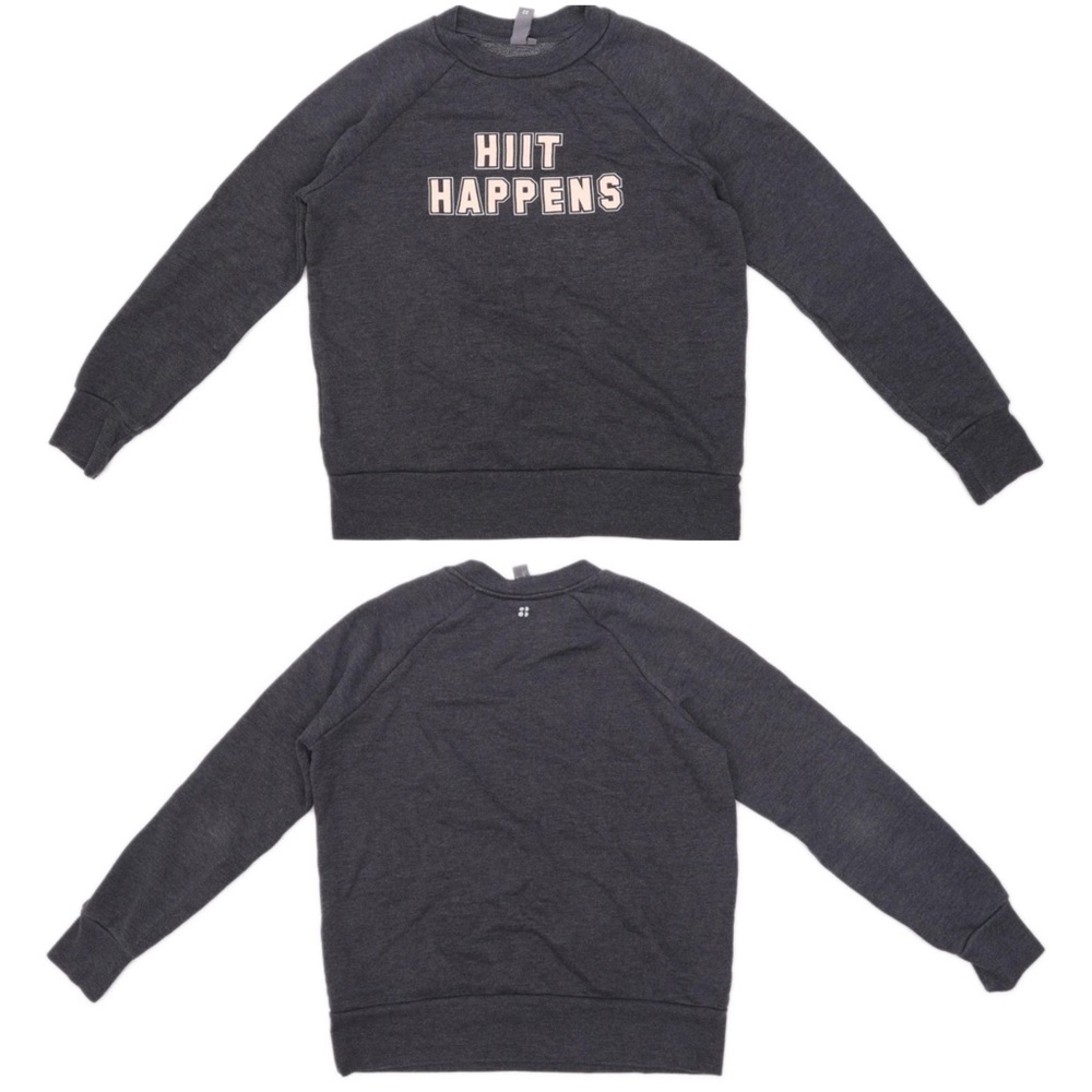 Sweaty Betty Gray HIIT Happens Sweater sz L